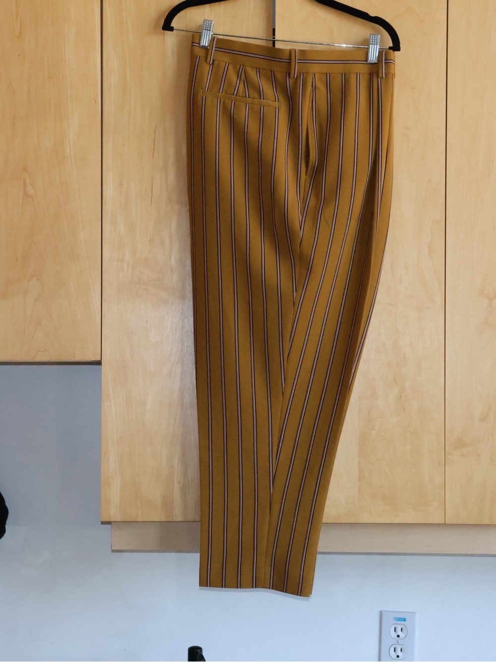 LIKE NEW ASOS Men's Mustard Yellow Striped Dress Pants Size 32W